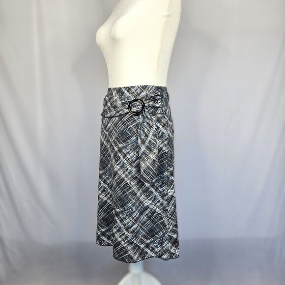 LUNA CHIX Black Patterned Women's Skirt with Sash, Size S - Picture 2 of 11